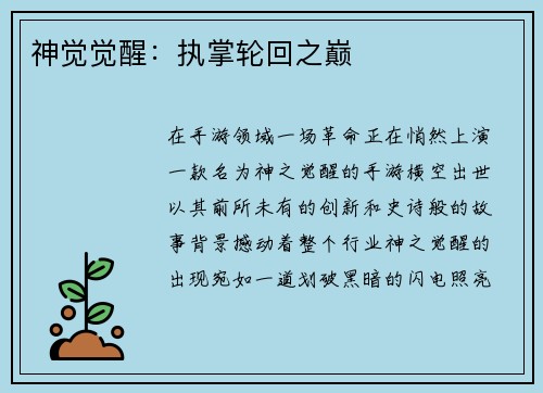 神觉觉醒：执掌轮回之巅